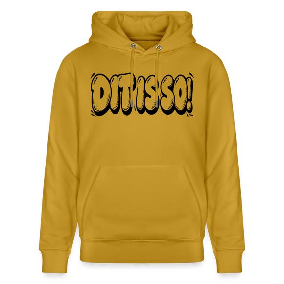 Berlin Hoodie „DIT IS SO!“ – Unisex Bio-Hoodie mit Berliner Schnauze - Ocker
