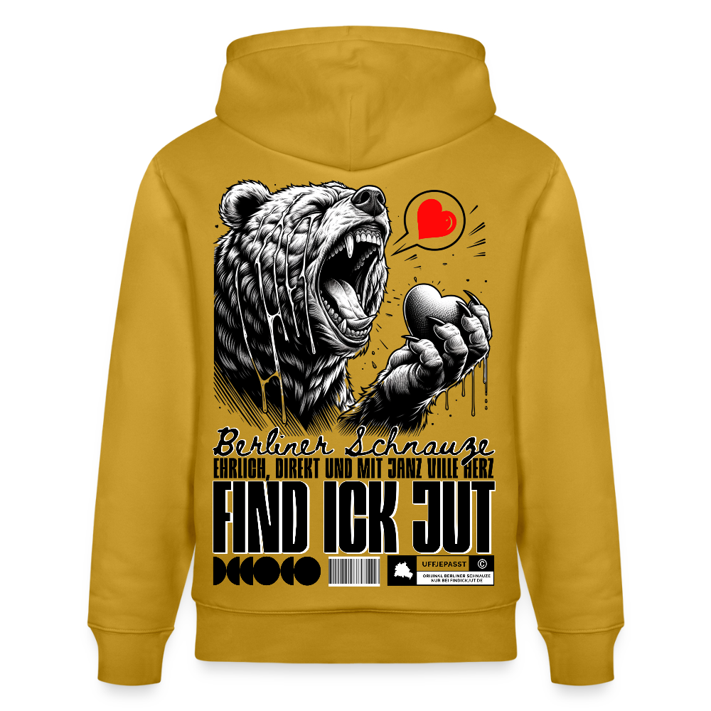 Berlin Souvenir-FIND ICK JUT-Unisex Bio-Hoodie-back - Ocker
