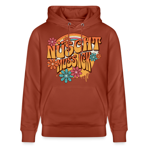 BERLINER RETRO-NÜSCHT MUSS ICK-Unisex Bio-Hoodie - Terrakotta