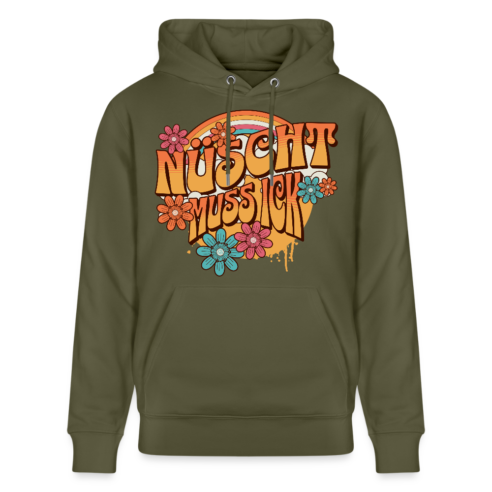 BERLINER RETRO-NÜSCHT MUSS ICK-Unisex Bio-Hoodie - Khaki Grün