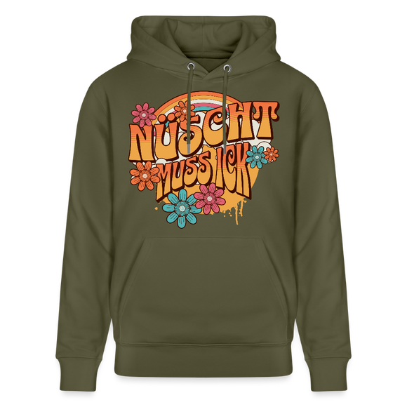BERLINER RETRO-NÜSCHT MUSS ICK-Unisex Bio-Hoodie - Khaki Grün
