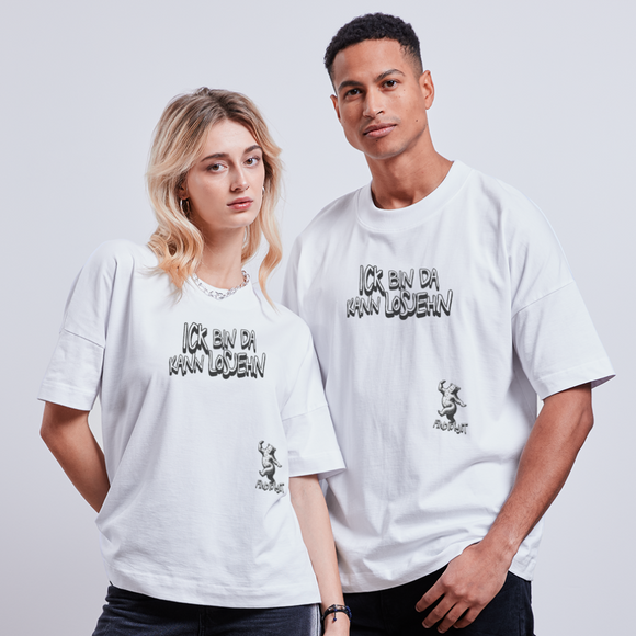 ICK BIN DA-Unisex Oversize Bio-T-Shirt - Weiß