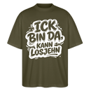 Berlin Shirt-ICK BIN DA KANN LOSJEHN-Oversized Unisex Bio T-Shirt - Khaki