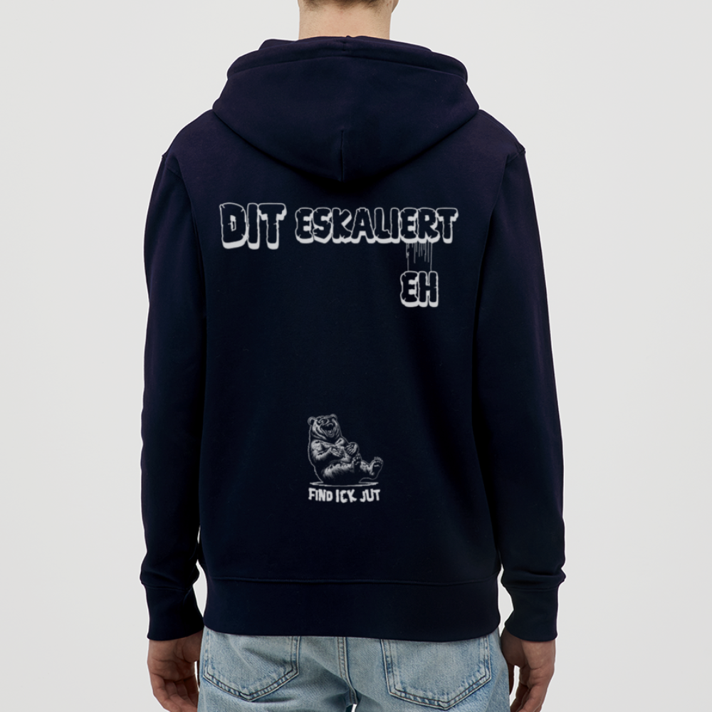 DIT ESKALIERT EH-Unisex Bio-Kapuzenjacke - Navy