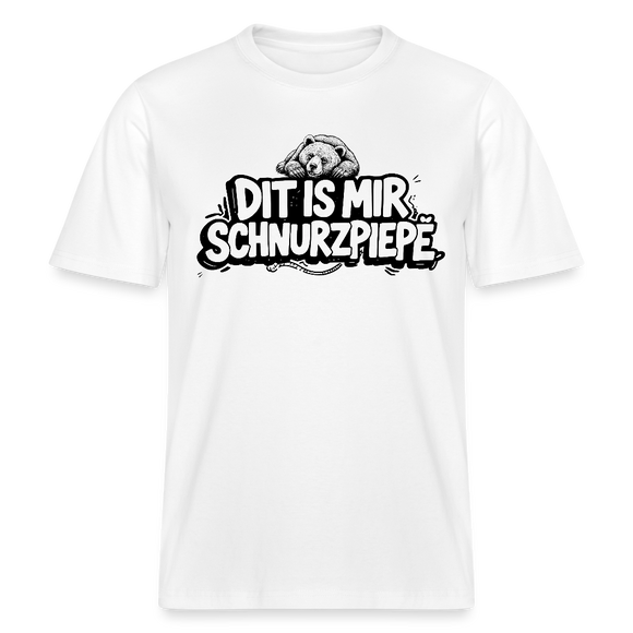 Berliner Bär-DIT IS MIR SCHNURZPIEPE-RELAXED FIT Unisex bio T-Shirt - Weiß