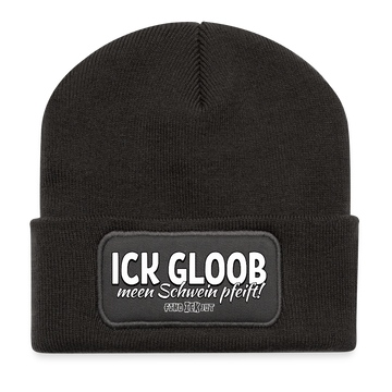 Berliner Spruch-ICK GLOOB MEEN SCHWEIN PFEIFT-Beanie - Dunkelgrau