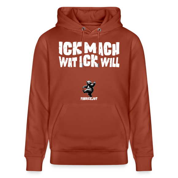 ICK MACH WAT ICK WILL-Unisex Bio-Hoodie - Terrakotta