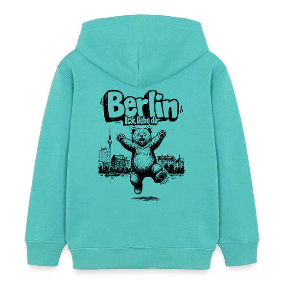 Berlin Souvenir-Kinder Bio-Hoodie-BERLIN ICK LIEBE DIR - Poolblau