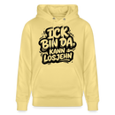 BIN DA, KANN LOSJEHN-Unisex Bio-Hoodie II-Berliner Spruch - Gelb Viva 