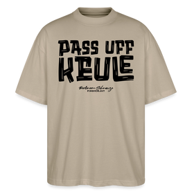 Berliner Spruch-PASS UFF KEULE-Oversized Unisex Bio T-Shirt - Steingrau