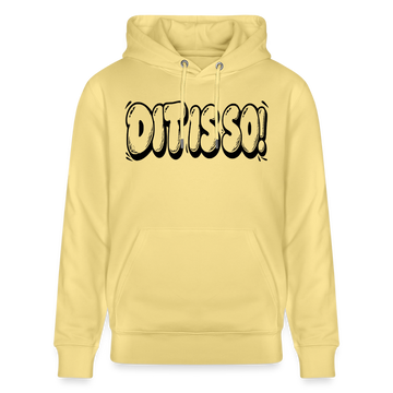 Berlin Hoodie „DIT IS SO!“ – Unisex Bio-Hoodie mit Berliner Schnauze - Gelb Viva 
