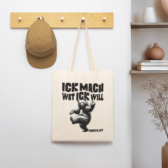 ICK MACH WAT ICK WILL- Bio-Stoffbeutel - Weißgrau