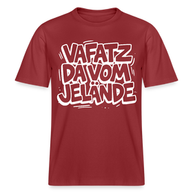 Berliner Spruch-VAFATZ DA VOM JELÄNDE- RELAXED FIT Unisex Bio T-Shirt - Erdrot