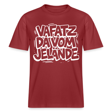 Berliner Spruch-VAFATZ DA VOM JELÄNDE- RELAXED FIT Unisex Bio T-Shirt - Erdrot