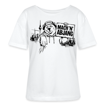 Dit is Berlin-MACH 'N ABJANG-Rundhals Frauen Bio-T-Shirt - Weiß