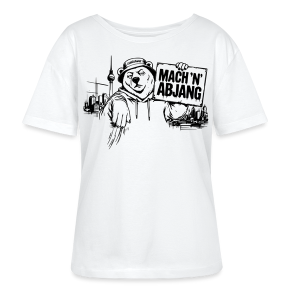 Dit is Berlin-MACH 'N ABJANG-Rundhals Frauen Bio-T-Shirt - Weiß