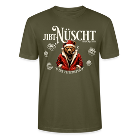 JIBT NÜSCHT-Unisex T-Shirt Berliner Ansage und Berliner Bär - Khaki