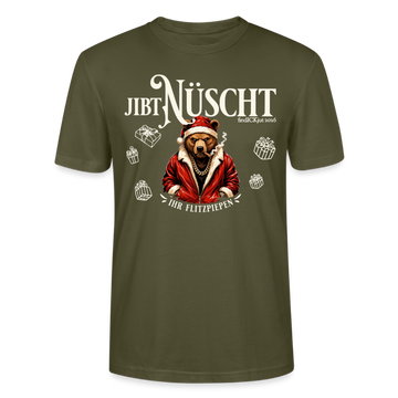 JIBT NÜSCHT-Unisex T-Shirt Berliner Ansage und Berliner Bär - Khaki