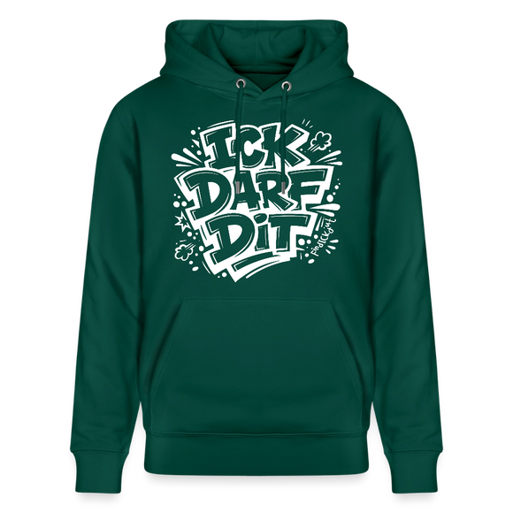 ICK DARF DIT-Unisex Bio-Hoodie mit Berliner Spruch - Forest
