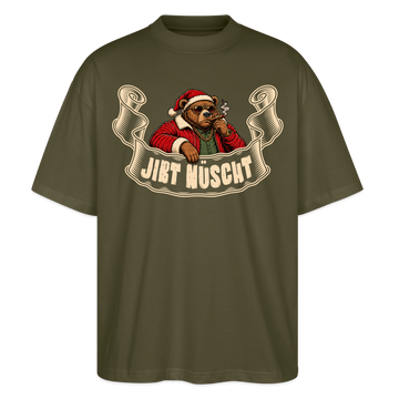Berliner Bär-Weihnachten-JIBT NÜSCHT-Oversized Unisex Bio T-Shirt - Khaki