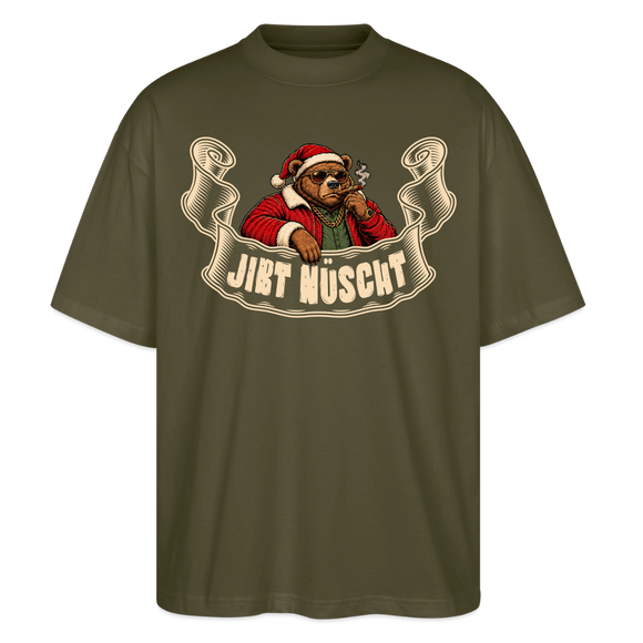 Berliner Bär-Weihnachten-JIBT NÜSCHT-Oversized Unisex Bio T-Shirt - Khaki