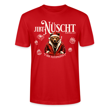 JIBT NÜSCHT-Unisex T-Shirt Berliner Ansage und Berliner Bär - Rot