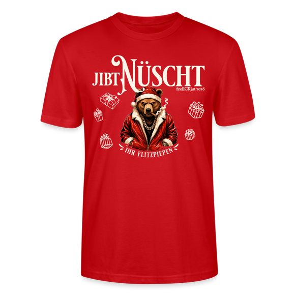 JIBT NÜSCHT-Unisex T-Shirt Berliner Ansage und Berliner Bär - Rot