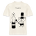 Lockeres Relaxed Fit Berlin Shirt „OHNE WORTE“ aus Bio-Baumwolle mit schwarzem Print: der Berliner Bär als doodleartige Zeichnung, der mit seinem Zauberstab einen Mittelfinger aus einem Zylinderhut hervorzaubert. - Naturweiß 