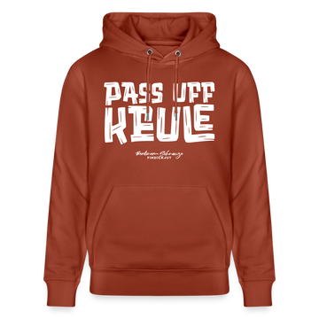 PASS UFF KEULE-Unisex Bio-Hoodie mit echt Berliner Schnauze - Terrakotta