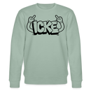 ICKE-Unisex Bio-Sweatshirt  mit Berliner Schnauze - Helles Graugrün
