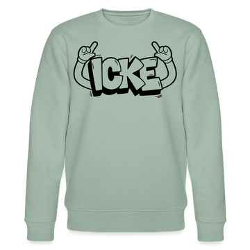 ICKE-Unisex Bio-Sweatshirt  mit Berliner Schnauze - Helles Graugrün