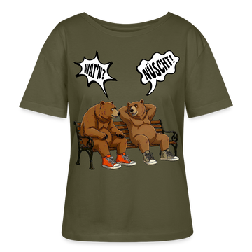 Berliner Bären Shirt-WATN?NÜSCHT!-Rundhals Frauen Bio-T-Shirt - Khaki