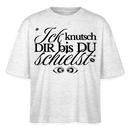 ICK KNUTSCH DIR - Frauen Boxy Bio-T-Shirt - Weiß meliert