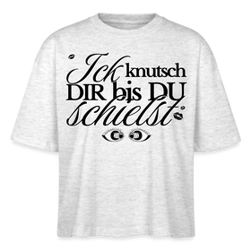 ICK KNUTSCH DIR - Frauen Boxy Bio-T-Shirt - Weiß meliert