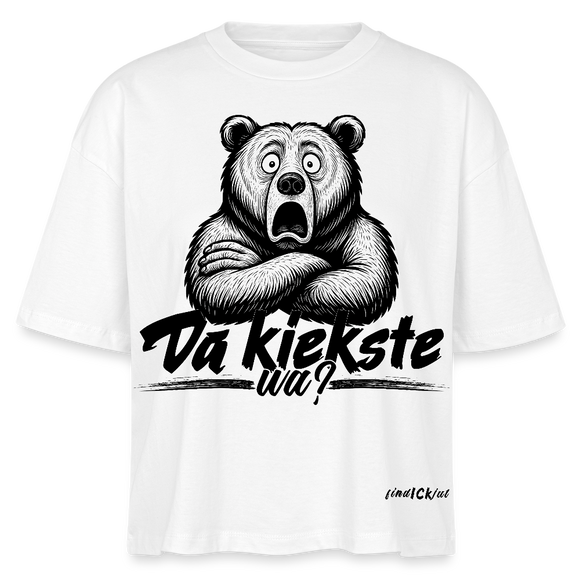Da kiekste, wa? Frauen Boxy Bio-T-Shirt - Weiß