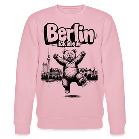 Berlin Souvenir-Unisex Bio-Sweatshirt-BERLIN ICK LIEBE DIR - Hellrosa