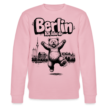 Berlin Souvenir-Unisex Bio-Sweatshirt-BERLIN ICK LIEBE DIR - Hellrosa