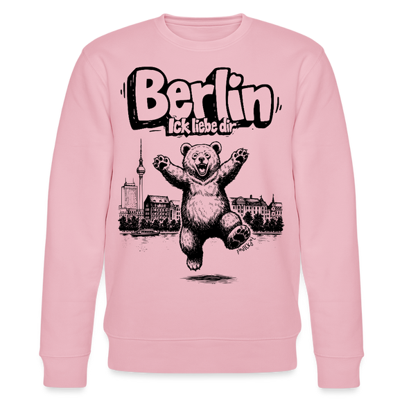 Berlin Souvenir-Unisex Bio-Sweatshirt-BERLIN ICK LIEBE DIR - Hellrosa