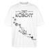 Oversized Bio Unisex Shirt mit „JIBT NÜSCHT“ Schriftzug, Schlitten und fliegenden Geschenken im Berliner Weihnachtsstil-Weiß mit schwarzem Print