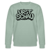 hell-graugrün farbener Bio Unisex Sweater mit schwarzem Letter-Print „URST SCHAU“ – berliner ostalgie & berliner schnauze Statement, reguläre Passform.