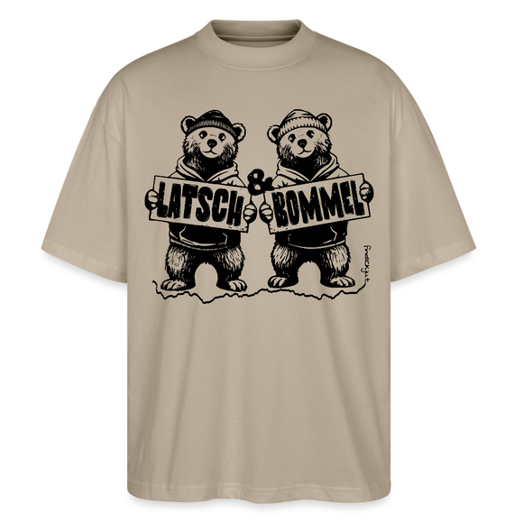 LATSCH & BOMMEL-Oversized Unisex Bio T-Shirt - Steingrau