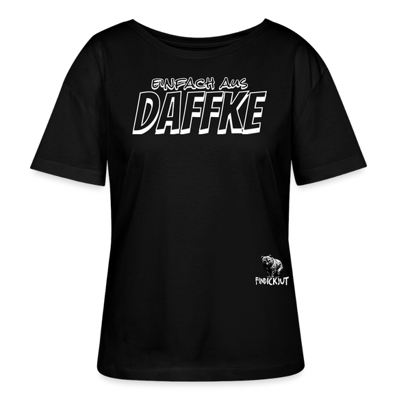 Berliner Spruch-AUS DAFFKE-Rundhals Frauen Bio-T-Shirt - Schwarz