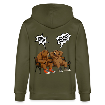 Berliner Bär mit Berliner Schnauze-WATN? NÜSCHT!-Unisex Bio-Kapuzenjacke - Khaki