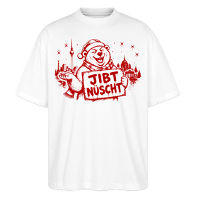 Berlin Shirt "Jibt nüscht" - Weihnachts-Oversized Unisex Bio T-Shirt - Weiß