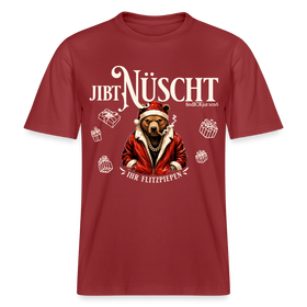 JIBT NÜSCHT-RELAXED FIT Unisex Organic T-Shirt-Weihnachten Berlin - Erdrot