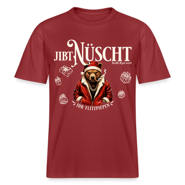 JIBT NÜSCHT-RELAXED FIT Unisex Organic T-Shirt-Weihnachten Berlin - Erdrot