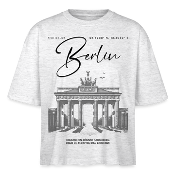 BERLIN-Frauen Boxy Bio-T-Shirt - Weiß meliert