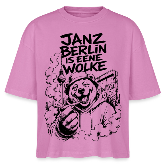 Berlin Shirt-JANZ BERLIN IS EENE WOLKE-Frauen Boxy Bio-T-Shirt - Pink