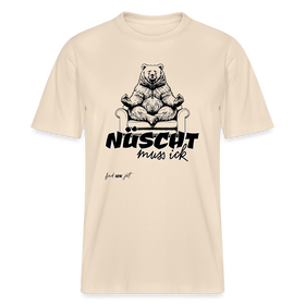 NÜSCHT MUSS ICK-Relaxed Fit Unisex Bio-T-Shirt - Naturweiß