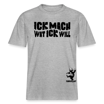 ICK MACH WAT ICK WILL-Relaxed Fit Unisex Bio-T-Shirt II - Grau meliert